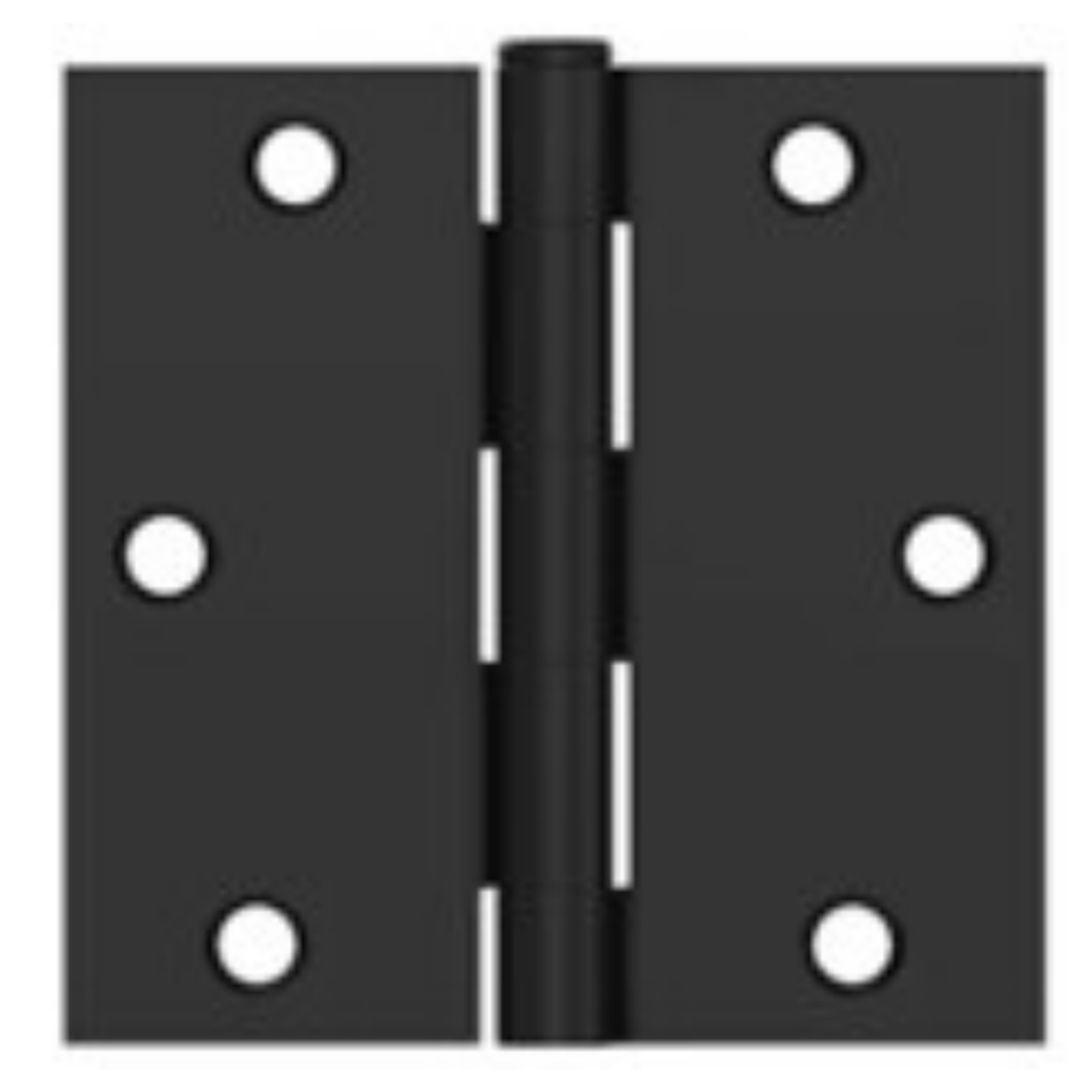 Global Door Controls Full Mortise Residential Door Hinges — 3.5in. x 3.5in., Matte Black, Squared Radius, Removable Pin, 12-Pc. Set, Model# CP3535-US19-M